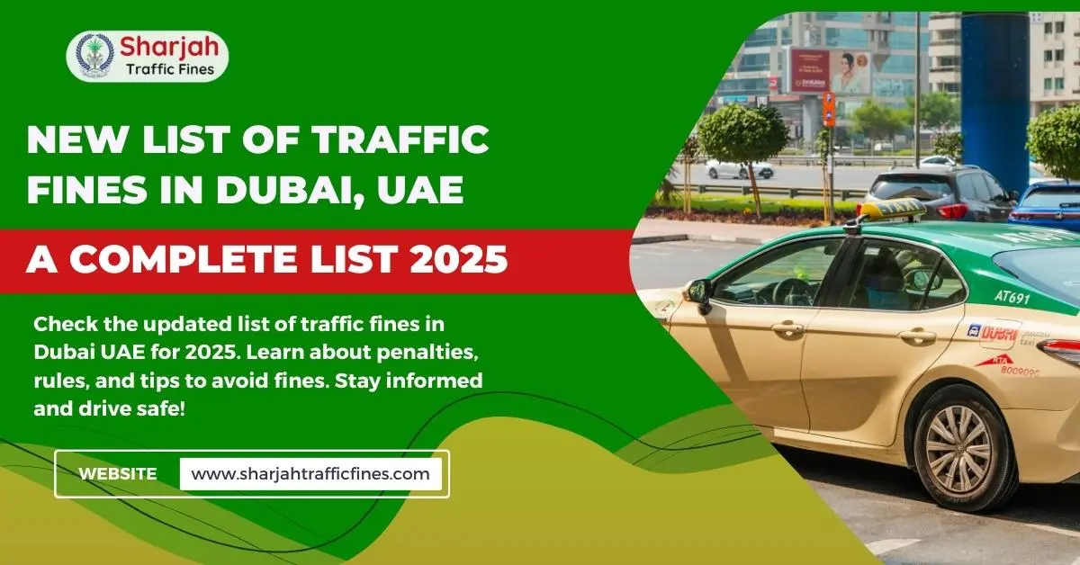 New List of Traffic Fines in Dubai UAE (A Complete List 2025)